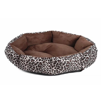 Лежак для котов собак Lesko SY-2022-1208-97 Leopard L круглый
