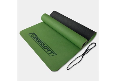 Килимок для йоги та фітнесу EasyFit TPE+TC 6 мм двошаровий зелений-чорний (EF-1924-GNBK)