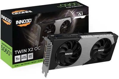 Відеокарта Inno3D GeForce RTX 5060 Ti 16GB TWIN X2 OC (N506T2-16D7X-191073N)