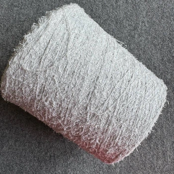Пряжа фантазийная с ресничками Ruffle Miroglio светлый серый, 100 граммов