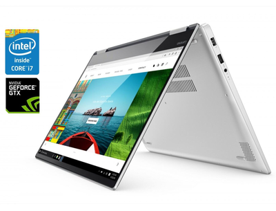 Игровой ноутбук-трансформер Б-класс Lenovo Yoga 720-15IKB / 15.6" (1920x1080) IPS Touch / Intel Core i7-7700HQ (4 (8) ядра по 2.8 - 3.8 GHz) / 16 GB DDR4 / 256 GB SSD / nVidia GeForce GTX 1050, 2 GB GDDR5, 128-bit / WebCam / Win 10 б/у