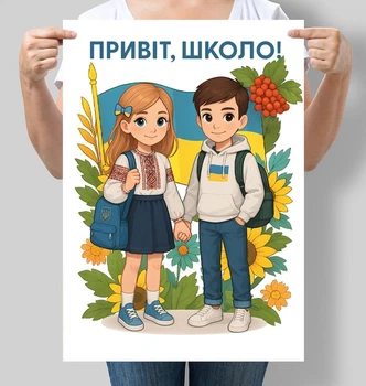Плакат для школы Привет, школа А3 30х42 см (D224_А3)