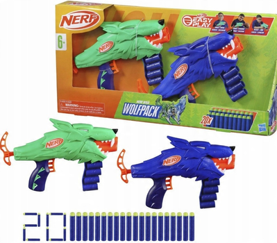 Набір бластерів Hasbro Nerf Easy Play Wild Wolfpack G0031 2 шт + 20 стріл (5010996255419)