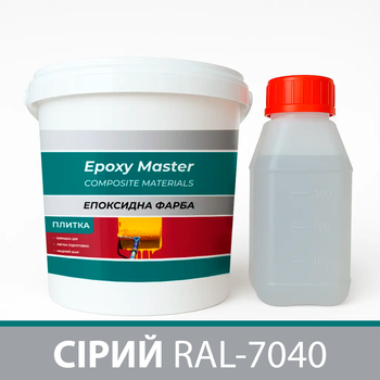Епоксидна фарба для плитки 1 кг Epoxy Master сіра