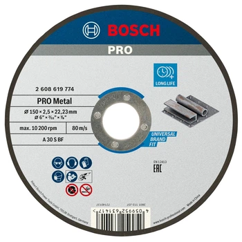 Круг отрезной Bosch PRO Metal 150×2.5×22.23 мм (2608619774)