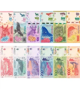 Набір банкнот Аргентина 6 штук 20 - 1000 песо UNC