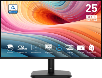 Монитор 24.5" MSI PRO MP251L E2 -- FHD IPS / 120Hz / 1ms (MPRT) / sRGB 101% / Anti-Flicker