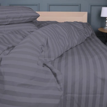 Простынь на резинке MirSon Ranforce Elite 17-0601 Stripe Gray 120 х 200 см (2200008049713)