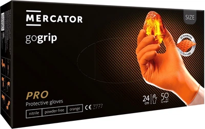 Перчатки Mercator GoGrip нитриловые неподпудренные нестерильные M orange x 50 шт (17209118)