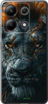 Чехол на Xiaomi Redmi Note 13 4G Пламенный лев "6153u-3654-70447"