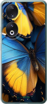 Чехол на Huawei Honor 90 Желто-голубые бабочки "6046u-3088-70447"