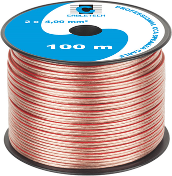 Kabel głośnikowy Cabletech CCA 2 x 4 mm 100 m Transparent (5901436715856)