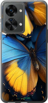 Чохол на OnePlus Nord 2T Жовто-блакитні метелики "6046u-2640-70447"