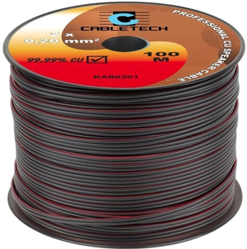 Przewód głośnikowy Cabletech 2 x 0.2 mm² 100 m Black (5901436707615)