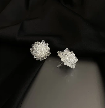 Серьги с бисером белого цвета 33125 One Size
