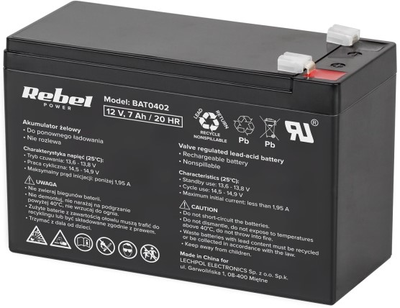 Akumulator żelowy Rebel 12V-7Ah (BAT0402)