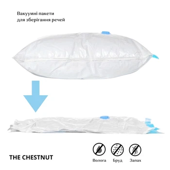 Вакуумні пакети для подорожей The Chestnut (9 штук), з клапаном для пилососа. Прозорі, багаторазові пакети для зберігання текстилю.