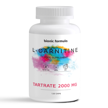 Л карнітин (l carnitine) тартрат 2000 мг. Bionic Formula для жінок та чоловіків для схуднення 120 капсул