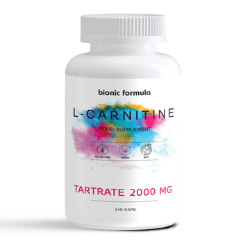 Л карнітин (l carnitine) тартрат 2000 мг. Bionic Formula для жінок та чоловіків для схуднення 240 капсул