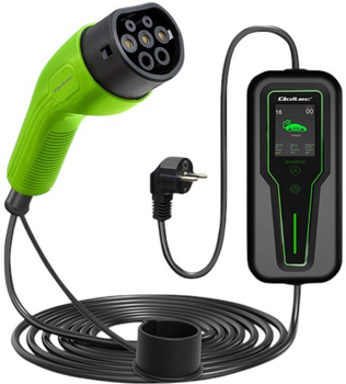 Mobilna ładowarka do samochodu elektrycznego Qoltec EV z regulacją 2 w 1 Typ 2 3.5 kW 5 m (5901878524658)