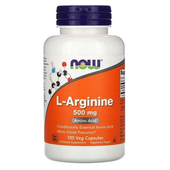 L-аргінін, 500 мг, Now Foods, 100 вегетаріанських капсул