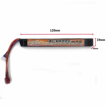 Акумулятор Li-Po 11.1V 1300mah - моноблок 20-40C Т-конектор (VBPower) (страйкбол / Airsoft)