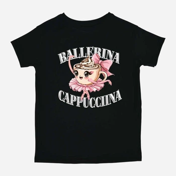 Дитяча футболка для дівчинки Спиногриз Ballerina Cappuccina з бантиком 10-00938 110 см Чорна (ROZ6501086513)