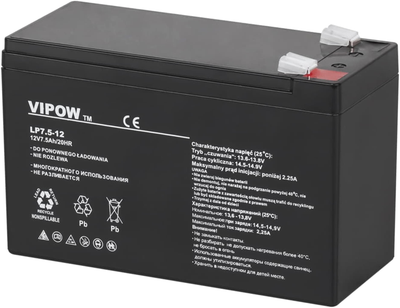 Akumulator żelowy Vipow 12V-7.5Ah (LP7.5-12)