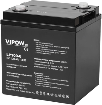 Akumulator żelowy Vipow 6V-100Ah (LP100-6)