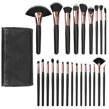 Zestaw pędzli do makijażu Tools For Beauty Mimo czarny 24 szt (5903018919645)