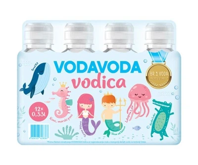 Упаковка детской минеральной воды VODAVODA Vodica Sport, 12 шт. х 0.33 л, ПЭТ