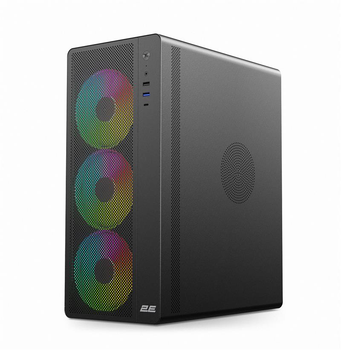 Корпус 2E GAMING Credo Plus V510B без БП, 1xUSB3.0, 1х USB 2.0, 1xUSB Type-C, RGB Rainbow, VGA 310мм, TG Side Panel, ATX, чёрный