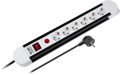 Listwa przeciwprzepięciowa Rebel 6 gniazd 3 m Black-White (5901890015745)
