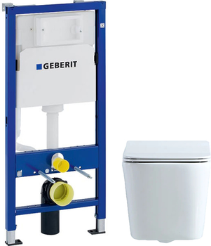 Комплект Інсталяція Geberit Duofix 458.103.00.1 + унітаз підвісний Klechniowska Combo Euro C530K із сидінням Soft Close дюропласт
