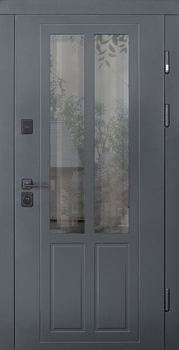 Входная дверь с терморазрывом ABWEHR Country NeoGlass 960 х 2050 мм RAL 7021/Белый (KT552-960L)