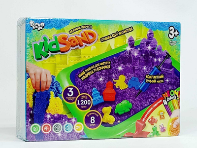 Кінетичний пісок Kid Sand Danko Toys 1200 г з пісочницею та формочками — набір для творчості KS-02-02U