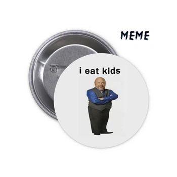 Значок meme мем #04 I eat Kids Я ем детей