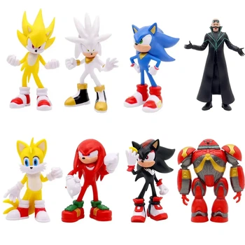 Набор фигурок 8в1 Ёжик Супер Соник, 12 см - Sonic The Hedgehog 3