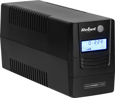 ДБЖ Rebel Nanopower Plus 1000 600 Вт/1000 ВА Black (RB-4025)