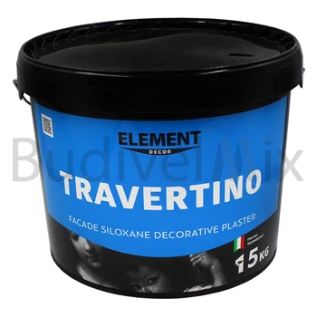 Штукатурка декоративна силоксанова фасадна ELEMENT Decor Travertino 15 кг