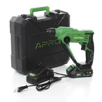 Перфоратор APRO 895442 SDS+, 1,5Дж, 2А, 20CH, (1 АКБ) кейс