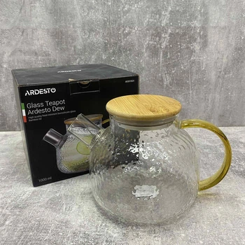 Заварочный чайник стеклянный боросиликатное стекло 1000 мл Ardesto Dew AR3010GH