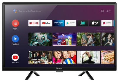 Телевизор BRAVIS 24" голосовой поиск, HDR, Wi-Fi, Bluetooth, AndroidTV (24K5000H)