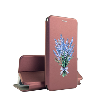 Чехол-книжка с 3D принтом лаванды для телефона OnePlus 3T из екокожи с подставкой и магнитом бордовая