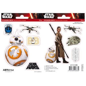 Стикер-наклейка ABYstyle Star Wars - BB8/Rey 16х11 см/2 листа (ABYDCO359)