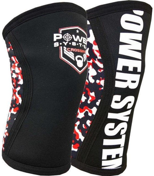 Наколенники Power System Knee Sleeves 2 шт Black-White-Red PS-6030 S/M