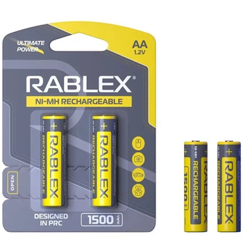Аккумуляторы R6 1500 mAh Rablex AA 1.2V-2 ШТУКИ (Ni-MH)