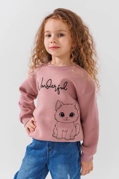 Свитшот с принтом для девочки Baby Show 14394 92 см Пудровый shop (2000990777553)