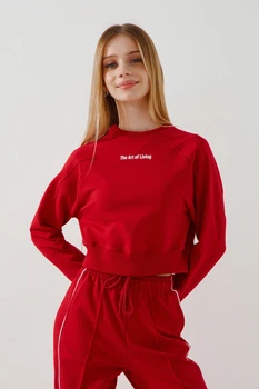 Світшот з принтом для дівчинки LAWA P-GB02316 122 см Червоний shop (2000991061804)