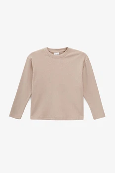 Лонгслив однотонный для девочки 298 122 см Бежевый shop (2000990954015)